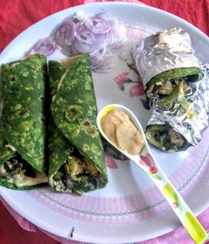 Palak Paneer Kathi Roll - Plattershare - Recipes, food stories and food lovers