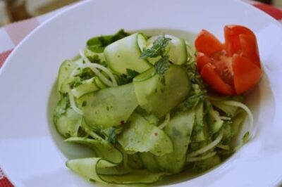 Cool and Refreshing Cucumber Ribbon Salad with Mint-Cilantro Dressing - Plattershare - Recipes, food stories and food lovers Cool and Refreshing Cucumber Ribbon Salad with Mint-Cilantro Dressing - Plattershare - Recipes, food stories and food lovers