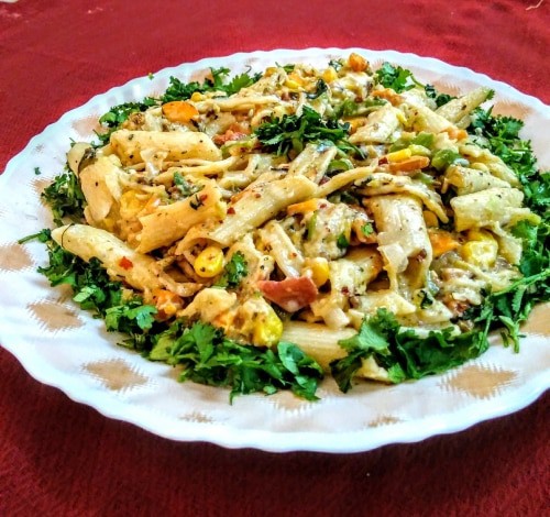Garlic Pasta Salad - Plattershare - Recipes, Food Stories And Food Enthusiasts