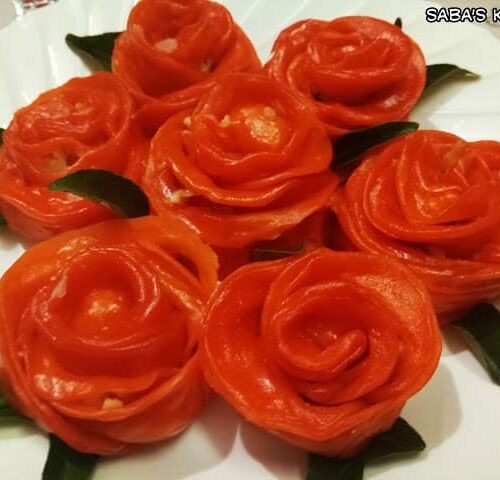 Rose Shape Veg Momos - Plattershare - Recipes, Food Stories And Food Enthusiasts