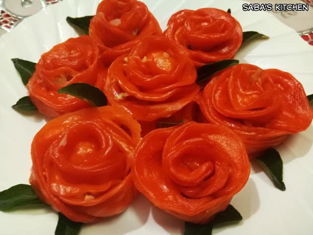 Rose Shape Veg Momos - Plattershare - Recipes, food stories and food lovers