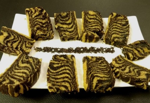Eggless Malai Zebra Cake - Plattershare - Recipes, food stories and food lovers