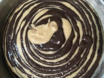 Eggless Malai Zebra Cake - Plattershare - Recipes, Food Stories And Food Enthusiasts