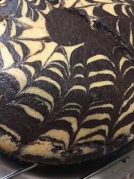 Eggless Malai Zebra Cake - Plattershare - Recipes, Food Stories And Food Enthusiasts