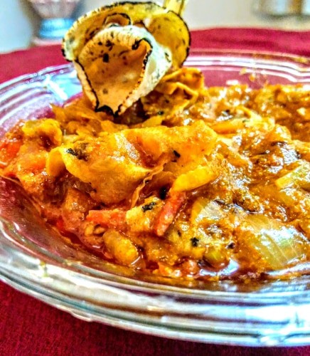 Rajathani Papad Ki Sabji ( Onion, Tomato Curry) - Plattershare - Recipes, food stories and food lovers