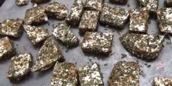 Mint Crusted Grilled Cottage Cheese Cubes - Plattershare - Recipes, food stories and food lovers