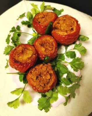 Flavorful Vegan Stuffed Tomatoes with Lentils (No Onion, No Garlic) - Plattershare - Recipes, food stories and food lovers Flavorful Vegan Stuffed Tomatoes with Lentils (No Onion, No Garlic) - Plattershare - Recipes, food stories and food lovers