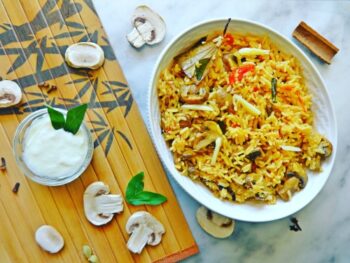 Mushroom Rice Recipe (With Home Made Spices) - Plattershare - Recipes, food stories and food lovers