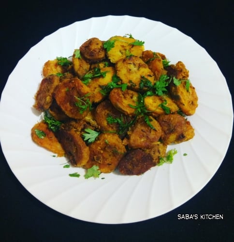 Kachche Kele Ki Sabzi -Raw Banana Sabzi - Plattershare - Recipes, Food Stories And Food Enthusiasts