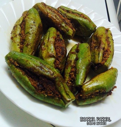 Stuffed Pointed Gourd - Potols Vepudu -Bharwan Parwal - Plattershare - Recipes, Food Stories And Food Enthusiasts