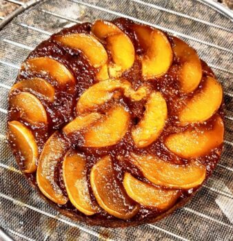 Peach Upside Down Cake... Eggless & Wheat Flour - Plattershare - Recipes, food stories and food lovers