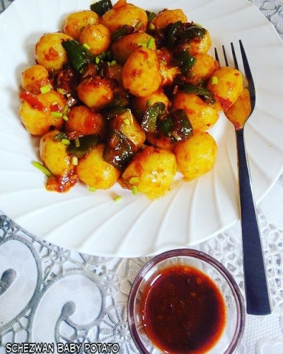 Schezwan Potatoes - Plattershare - Recipes, Food Stories And Food Enthusiasts