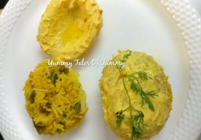 Crispy Jacket Potatoes Stuffed with Aromatic Vegetable Biryani - Plattershare - Recipes, food stories and food lovers Crispy Jacket Potatoes Stuffed with Aromatic Vegetable Biryani - Plattershare - Recipes, food stories and food lovers