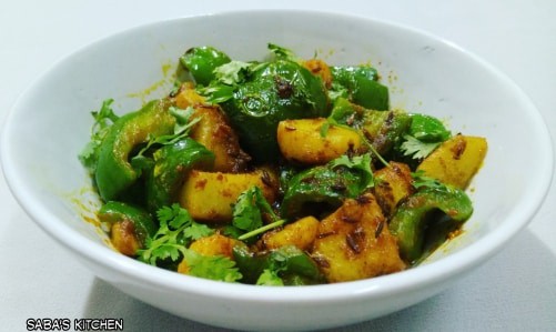 Capsicum Potato Curry - Shimla Mirch Aloo Sabzi - Plattershare - Recipes, Food Stories And Food Enthusiasts