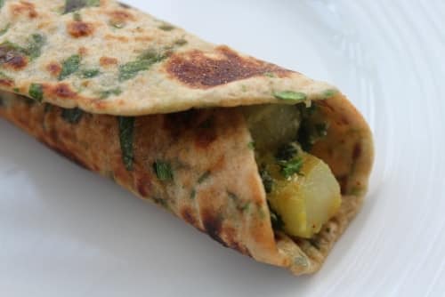Aloo Methi Paratha Rolls - Plattershare - Recipes, Food Stories And Food Enthusiasts