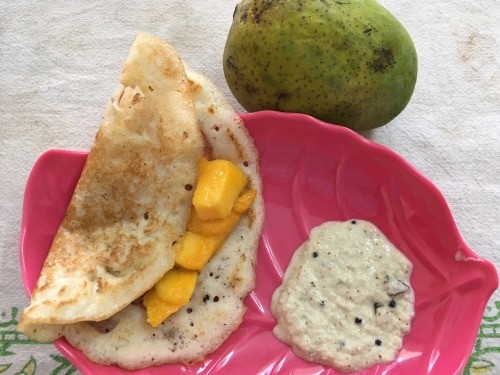 Fresh Alphonso Mangoes Stuffed Dosa - Plattershare - Recipes, food stories and food lovers