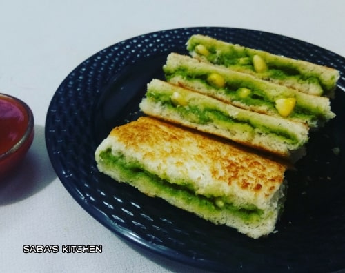 Spinach Corn Sandwich - Plattershare - Recipes, Food Stories And Food Enthusiasts