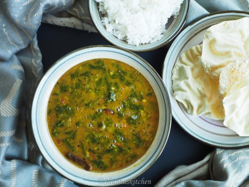 Palak Sambar / Spinach Lentil Curry - Plattershare - Recipes, Food Stories And Food Enthusiasts