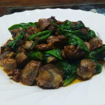 Spinach Gizzard - Palak Pota - Plattershare - Recipes, food stories and food lovers