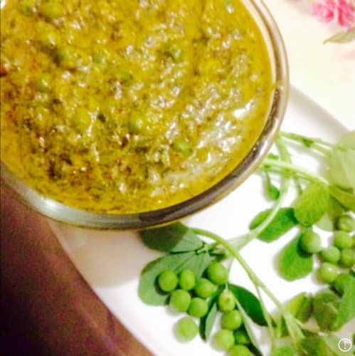 Methi Mattar Paneer Subji.... - Plattershare - Recipes, Food Stories And Food Enthusiasts