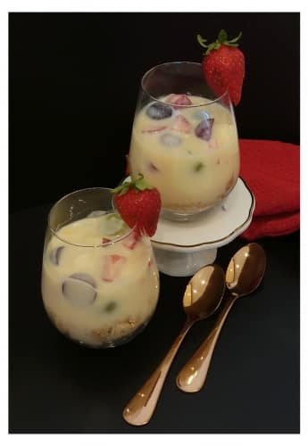 Fruits Custard Pudding - Plattershare - Recipes, Food Stories And Food Enthusiasts