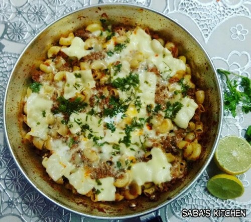 Cheese Mutton Macaroni - Plattershare - Recipes, food stories and food lovers
