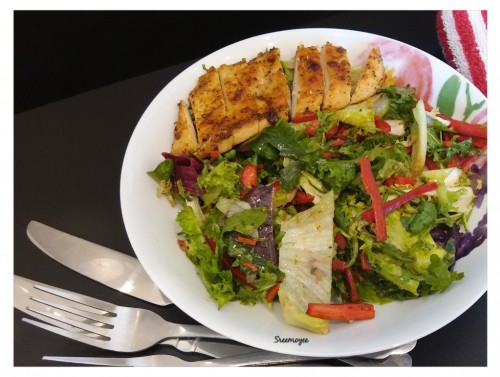 Leafy Salad With Grilled Chicken - Plattershare - Recipes, food stories and food enthusiasts