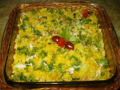 Khaman Dhokla Salad - Plattershare - Recipes, Food Stories And Food Enthusiasts