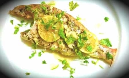 Baked Whole Fish In Lemon Garlic Sauce - Plattershare - Recipes, Food Stories And Food Enthusiasts