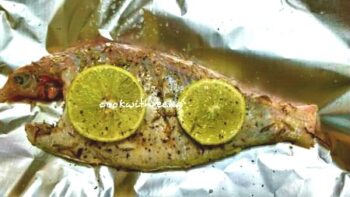 Baked Whole Fish In Lemon Garlic Sauce - Plattershare - Recipes, food stories and food lovers