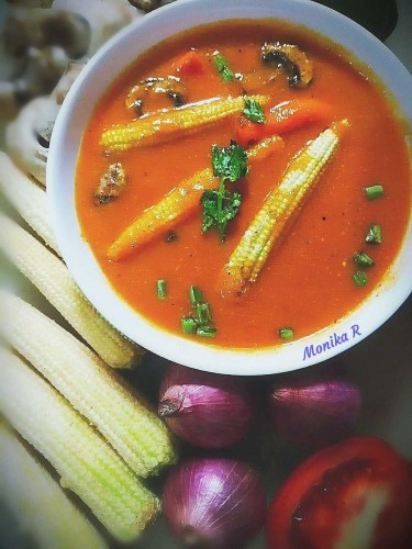 Grilled Veggies In Garden Soup - Plattershare - Recipes, Food Stories And Food Enthusiasts