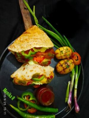Savory Veggie & Cheese Quesadillas with Spiced Chickpea Dosa - Plattershare - Recipes, food stories and food lovers Savory Veggie & Cheese Quesadillas with Spiced Chickpea Dosa - Plattershare - Recipes, food stories and food lovers
