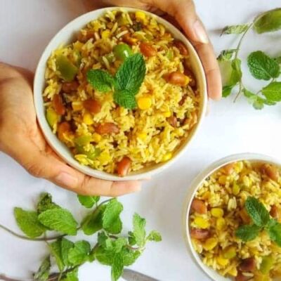 Corn And Rajma Fried Rice With A Healthy Twist: - Plattershare - Recipes, food stories and food lovers