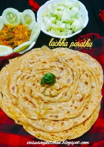 Lachha Paratha, Layered Paratha, How To Make Lachha Paratha Using Wheat Flour - Plattershare - Recipes, Food Stories And Food Enthusiasts