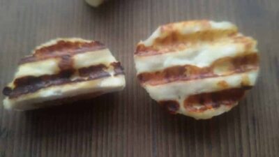 Grilled Paneer Stuffed with Dates and Hazelnuts & Carrot Sauce - Plattershare - Recipes, food stories and food lovers Grilled paneer stuffed with dates and hazelnuts, served with a carrot sauce for a delicious appetize.