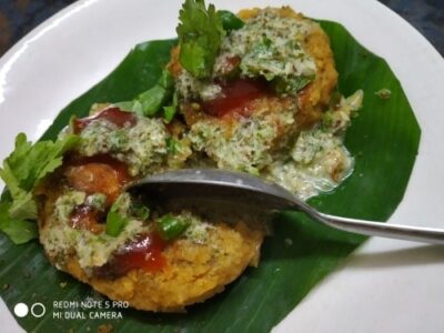 Healthy White Matar Chaat (White Pea Patties with Chutney) - Plattershare - Recipes, food stories and food lovers Healthy White Matar Chaat (White Pea Patties with Chutney) - Plattershare - Recipes, food stories and food lovers