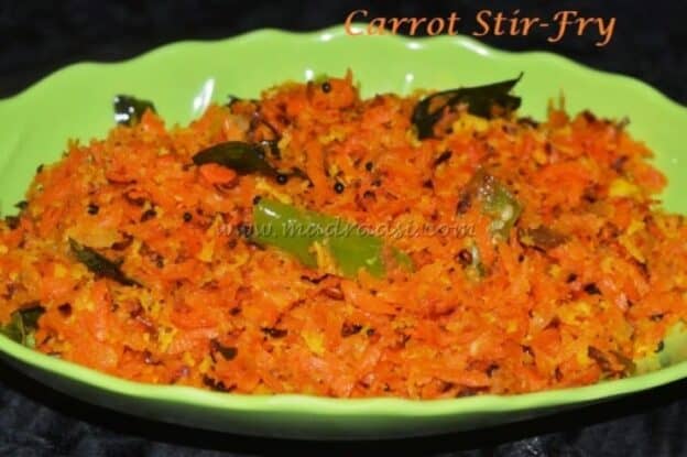Carrot Stir-Fry / Carrot Poriyal - Plattershare - Recipes, Food Stories And Food Enthusiasts