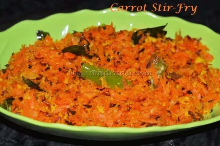 Carrot Stir-Fry / Carrot Poriyal - Plattershare - Recipes, food stories and food lovers