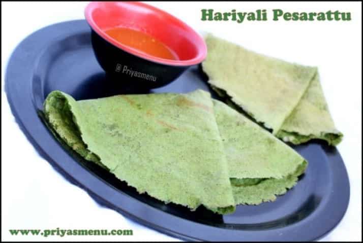 Hariyali Pesarattu - Plattershare - Recipes, food stories and food lovers
