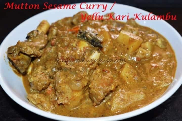 Sesame Mutton (Lamb) Curry / Yellu Kari Kulambu - Plattershare - Recipes, food stories and food lovers