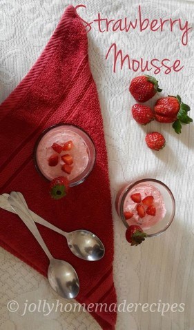 Eggless Strawberry Mousse - Plattershare - Recipes, food stories and food lovers