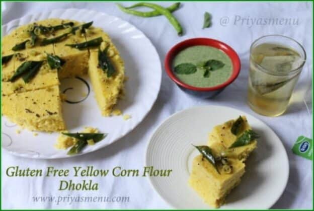 Gluten Free Yellow Corn Flour Khaman Dhokla - Plattershare - Recipes, Food Stories And Food Enthusiasts