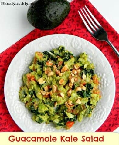Kale Guacamole Salad With Almonds - Plattershare - Recipes, Food Stories And Food Enthusiasts