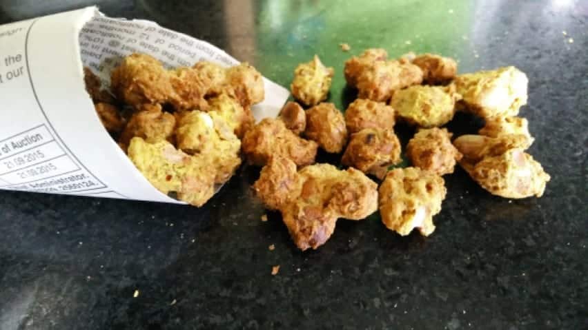 Airfried Crispy Masala Peanuts / Homemade Haldiram Nut Crackers - Plattershare - Recipes, food stories and food lovers