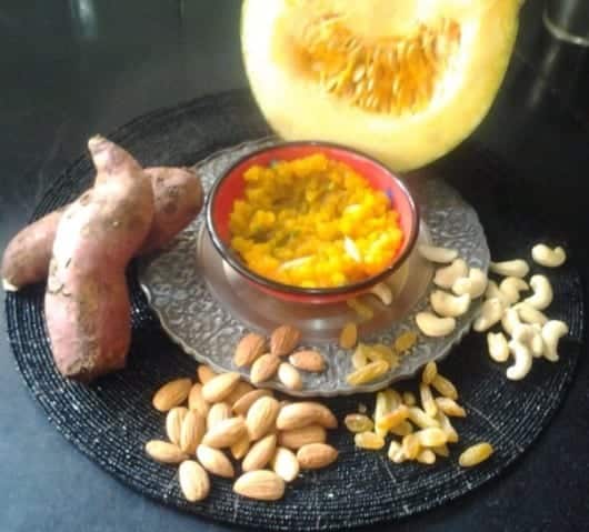 Kaddu [Pumpkin] Shakarkand [Sweet Potato] Halwa - Plattershare - Recipes, Food Stories And Food Enthusiasts