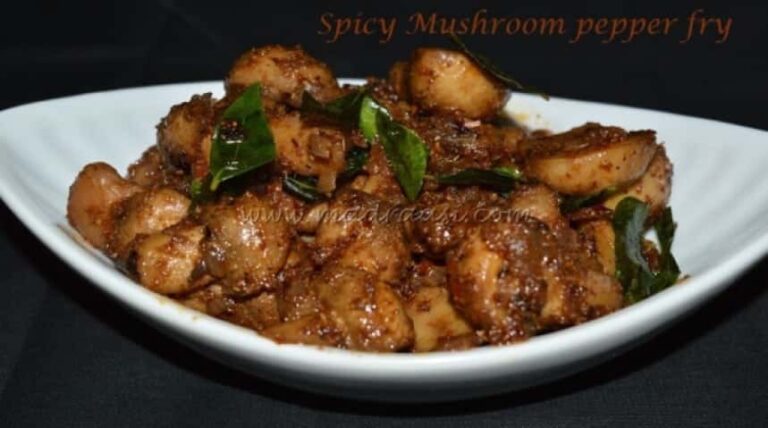 Spicy Mushroom Pepper Fry - Plattershare - Recipes, food stories and food lovers