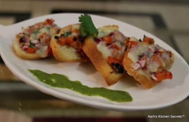 Cheesy Tomato Bruschetta - Plattershare - Recipes, Food Stories And Food Enthusiasts