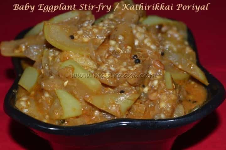 Baby Eggplant Stir-Fry / Kathirikkai Poriyal - Plattershare - Recipes, food stories and food lovers