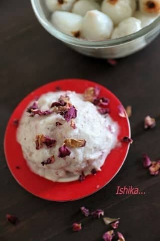 Lychee Coconut Sorbet With Rose - Plattershare - Recipes, Food Stories And Food Enthusiasts