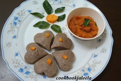 Heart Shape Mini Ragi Idly &Amp; Tomato And Carrot Chutney - Plattershare - Recipes, Food Stories And Food Enthusiasts